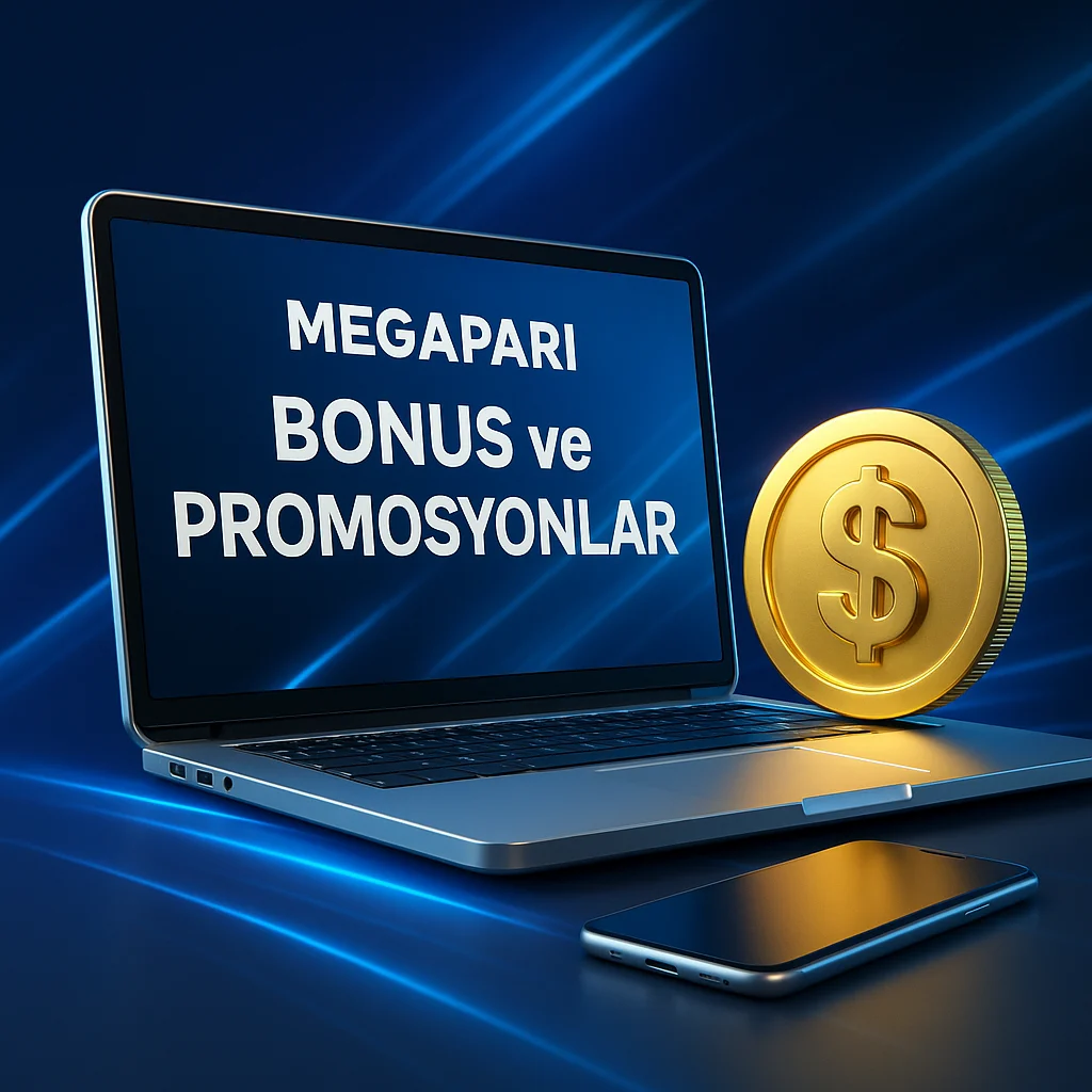 Altın madeni para ve dizüstü bilgisayarla bonus görseli